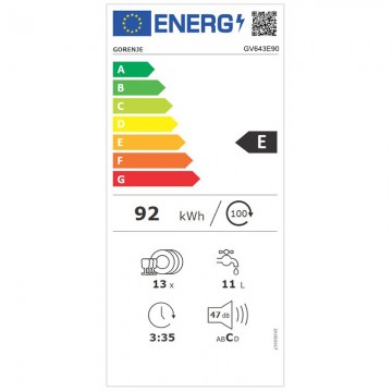 Gorenje GV643E90 Πλήρως Εντοιχιζόμενο Πλυντήριο Πιάτων για 16 Σερβίτσια Π59.8xY81.6εκ. Gorenje GV643E90 Πλήρως Εντοιχιζόμενο Πλυντήριο Πιάτων για 16 Σερβίτσια Π59.8xY81.6εκ.